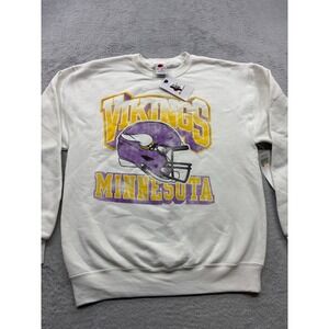 Champion Minnesota Vikings NFL Crewneck Sweatshirt White Mens Medium New